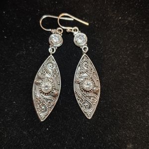Bali Style CZ and Sterling Earrings